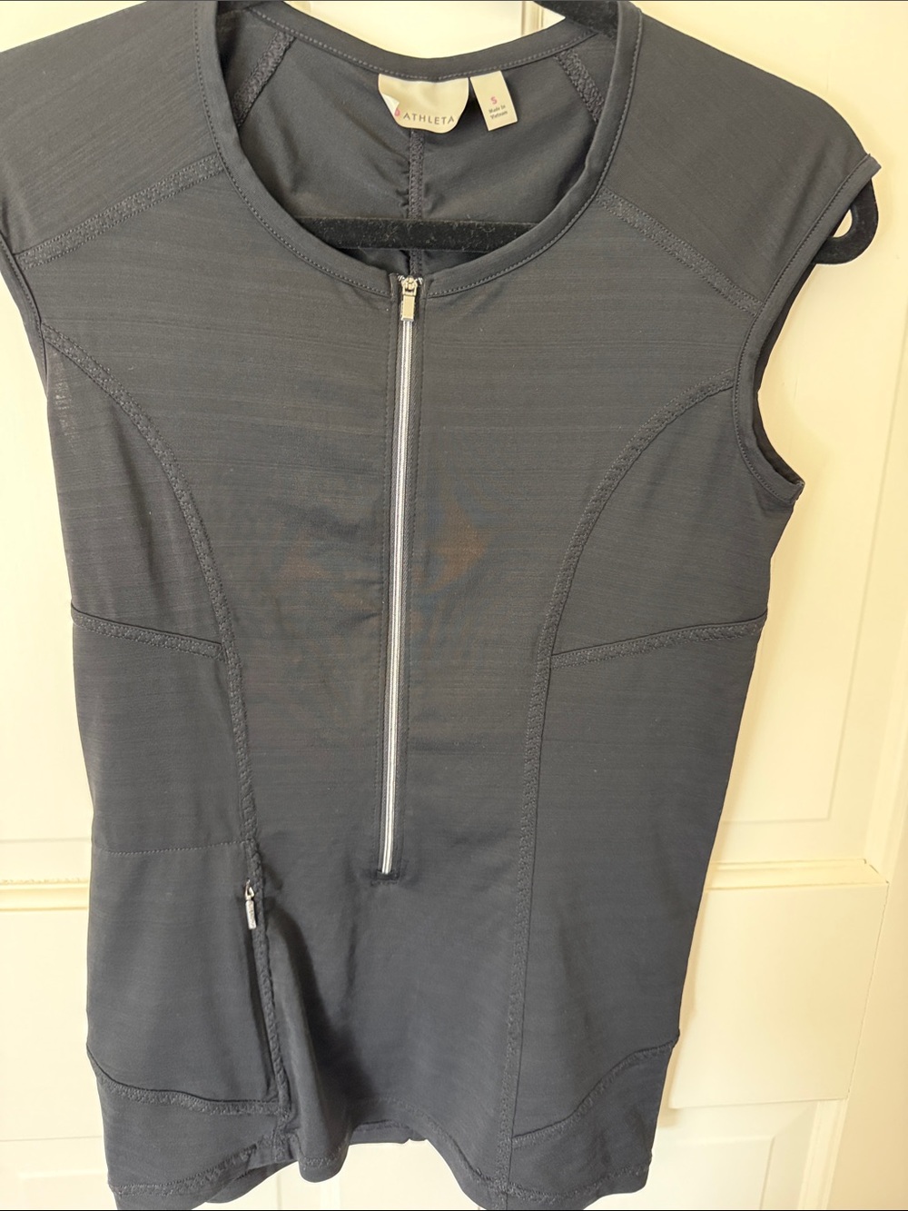 Athleta Black Zip-Front Performance Tank